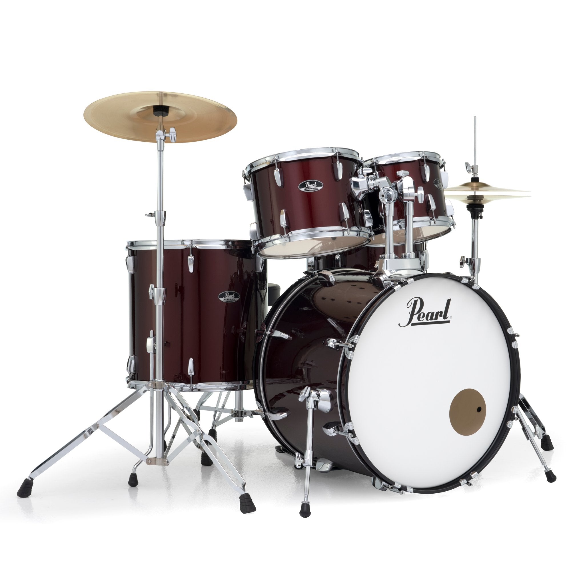 Pearl Roadshow 5-piece Drum Set with Hardware and Cymbals - 22" Bass Drum - Wine Red - Image 1