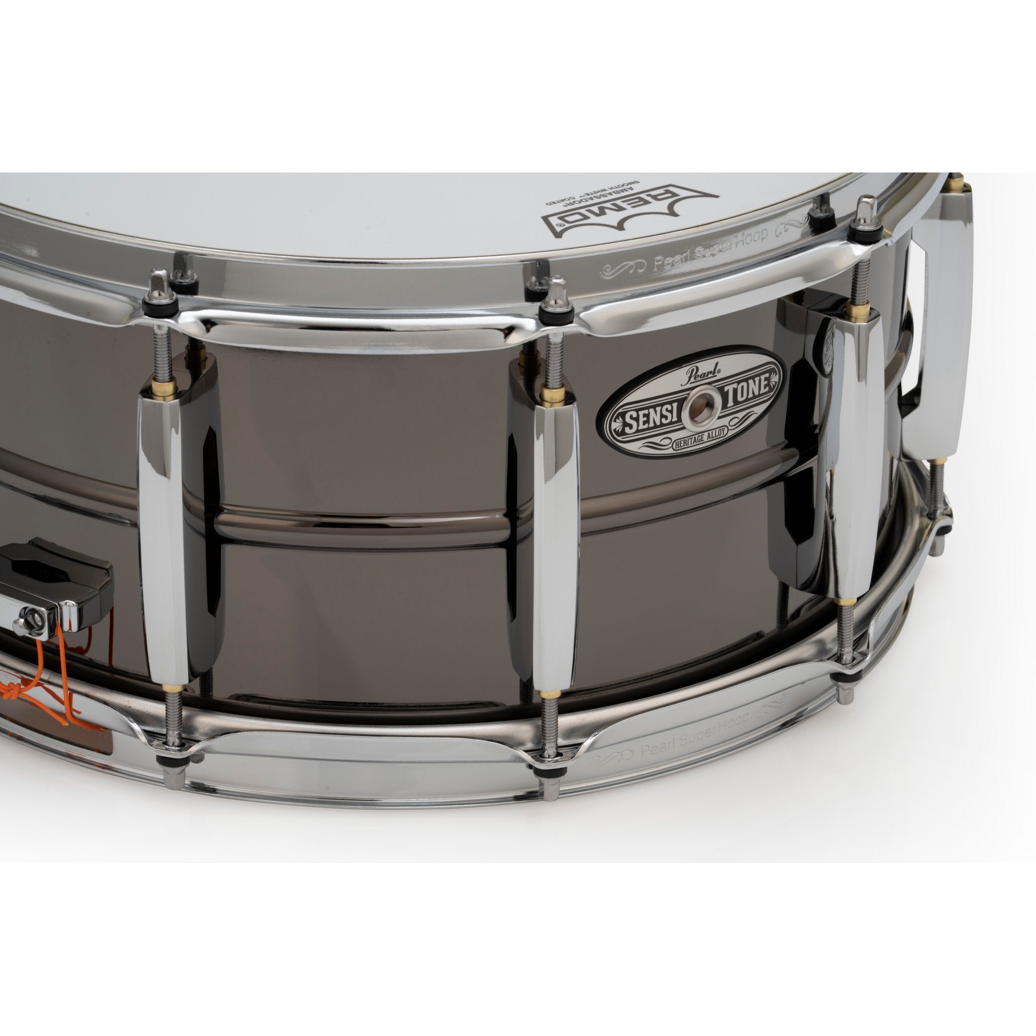 Pearl SensiTone Heritage Alloy Beaded Black Brass Snare Drum - 14x6.5 - Image 2