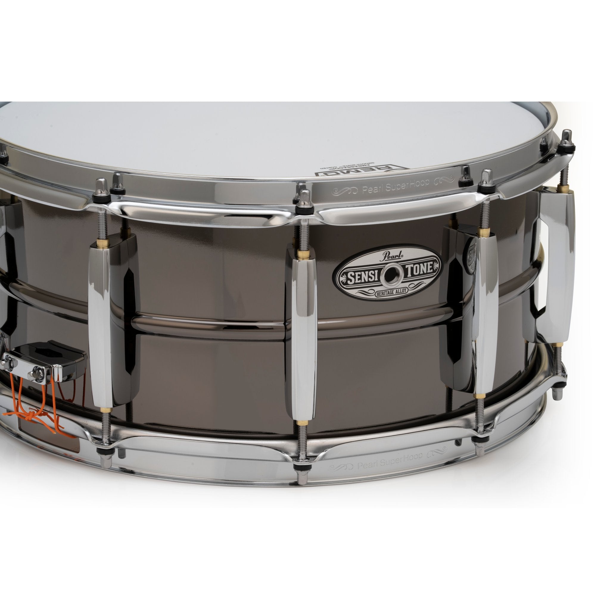 Pearl SensiTone Heritage Alloy Beaded Black Brass Snare Drum - 14x6.5 - Image 5