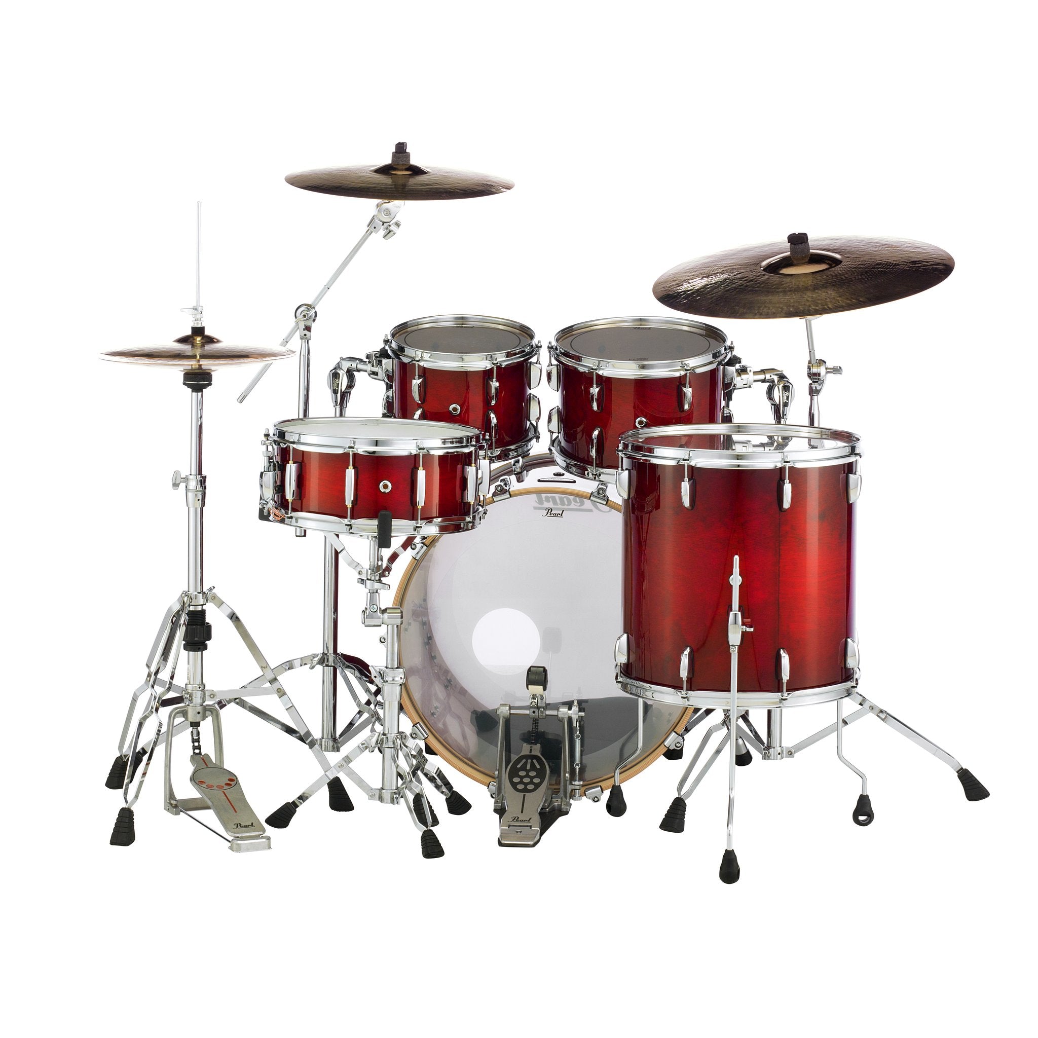 Pearl Session Studio Select 4-piece Drum Set Shell Pack - 22" Bass Drum - Antique Crimson Burst - Image 5