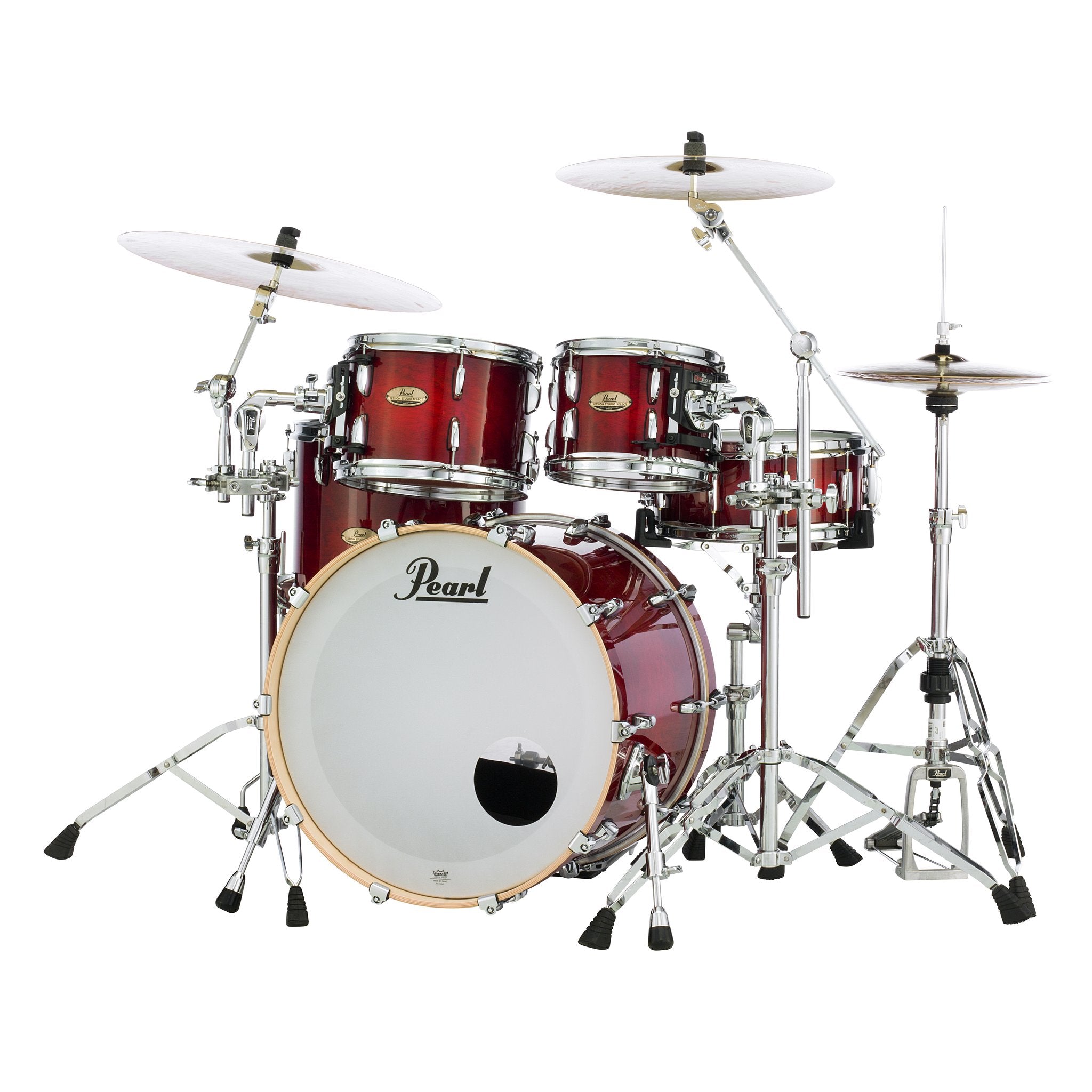 Pearl Session Studio Select 4-piece Drum Set Shell Pack - 22" Bass Drum - Antique Crimson Burst - Image 1