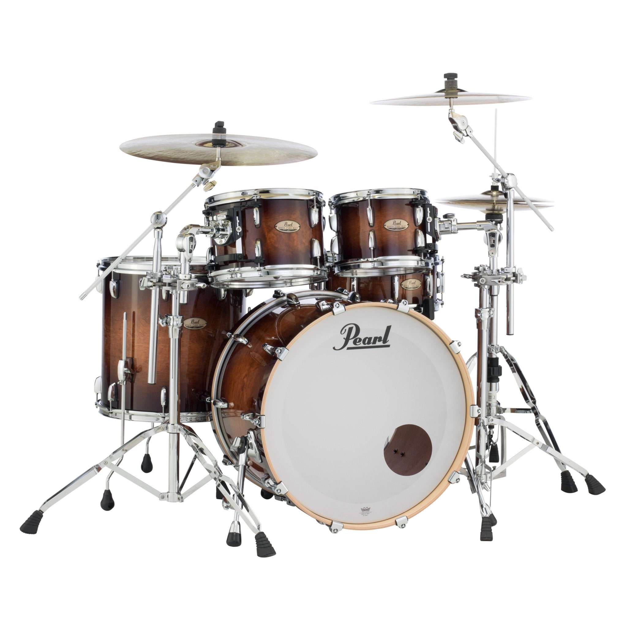 Pearl Session Studio Select 4-piece Drum Set Shell Pack - 22" Bass Drum - Gloss Barnwood Brown - Image 3