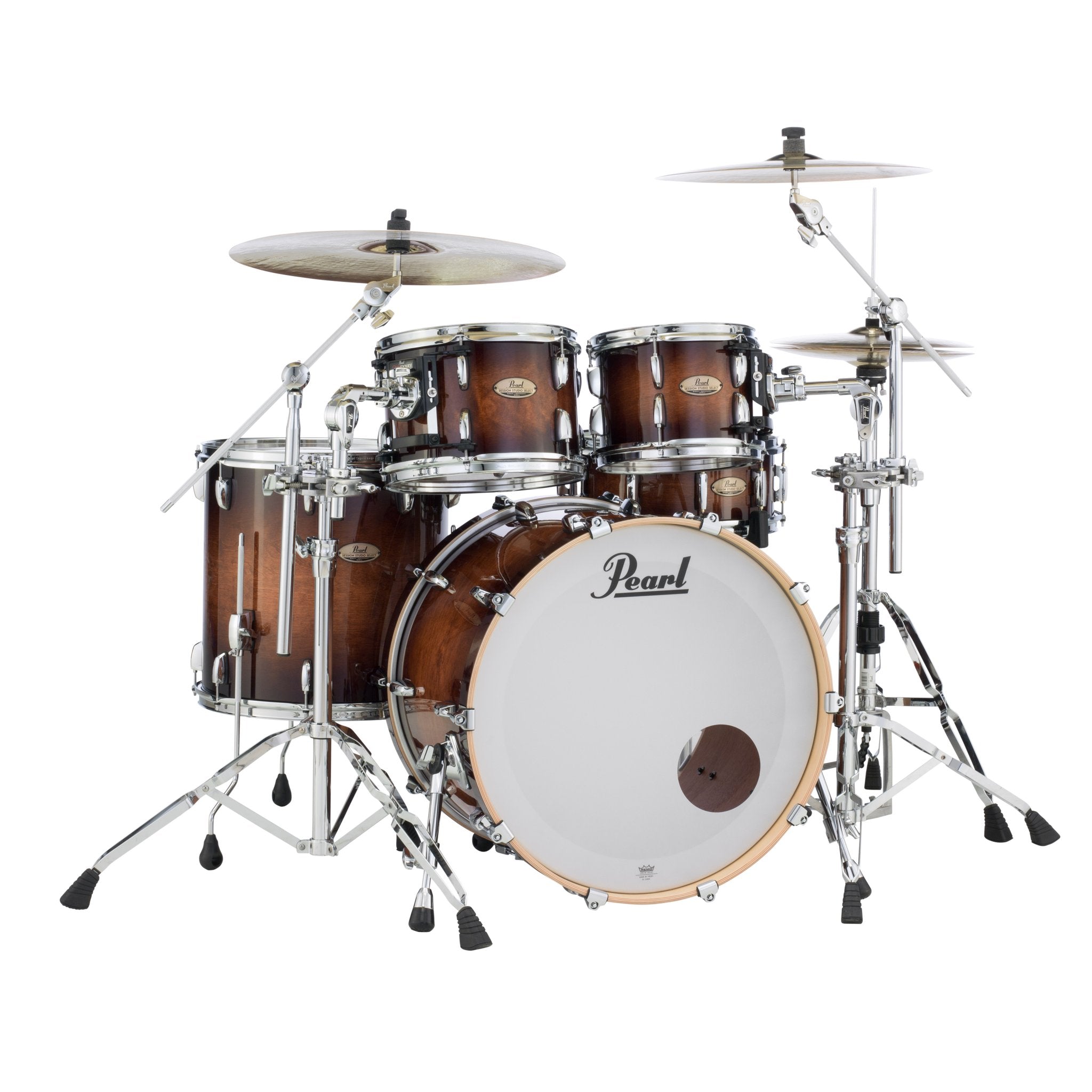 Pearl Session Studio Select 4-piece Drum Set Shell Pack - 22" Bass Drum - Gloss Barnwood Brown - Image 5