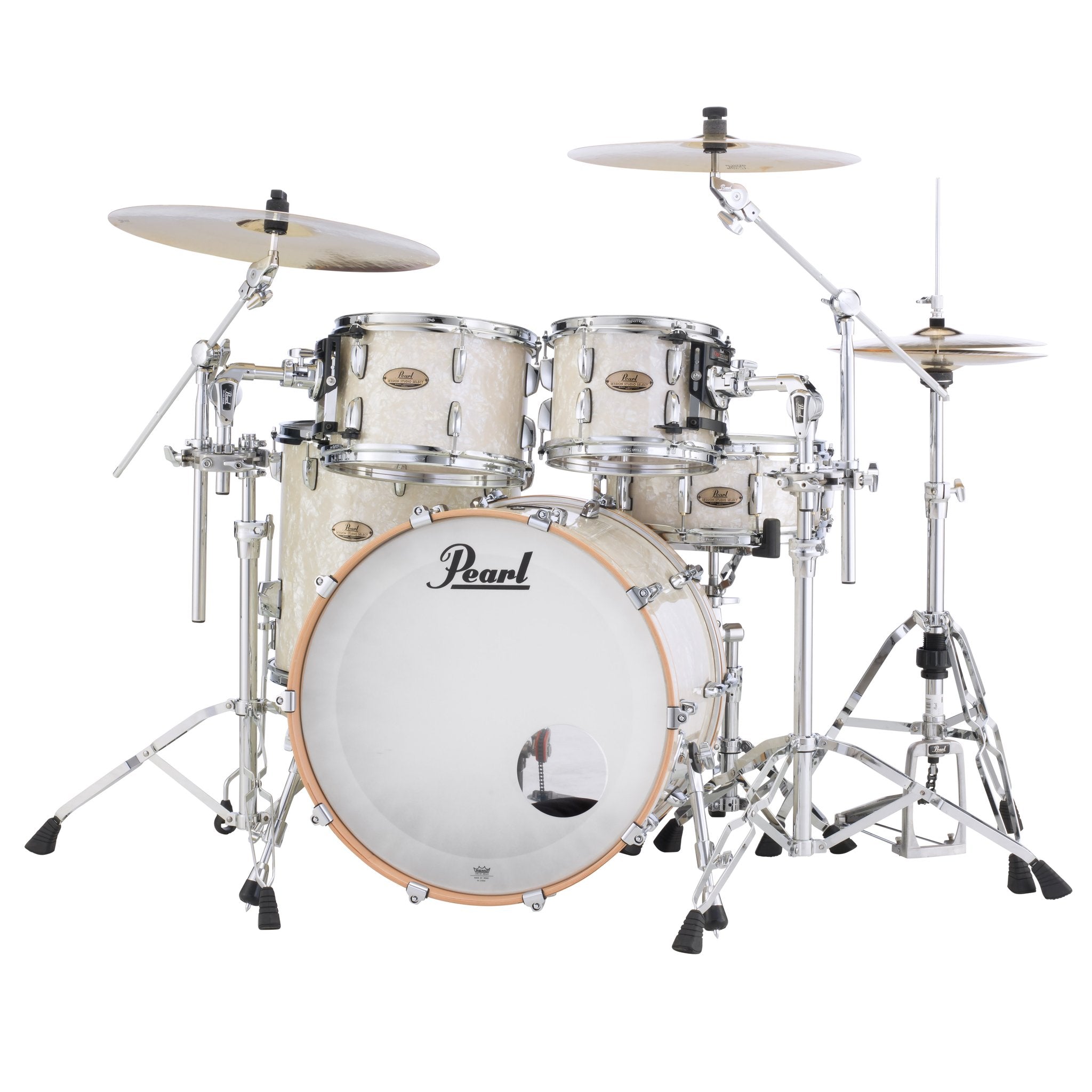 Pearl Session Studio Select 4-piece Drum Set Shell Pack - 22" Bass Drum - Nicotine White Marine Pearl - Image 4