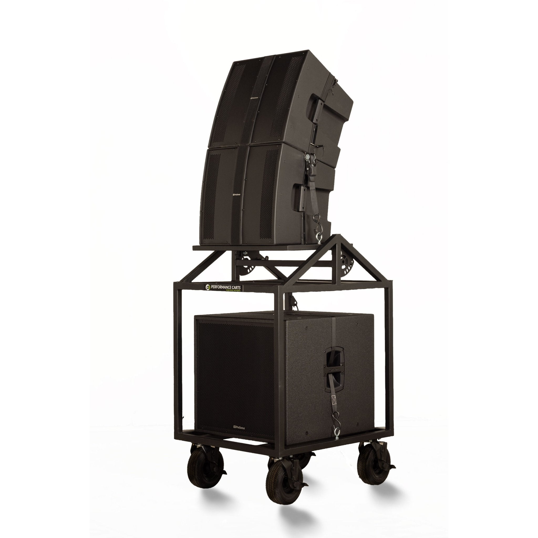 Performance Carts Adjustable Array Speaker Cart PCS-240 Angle with Speakers