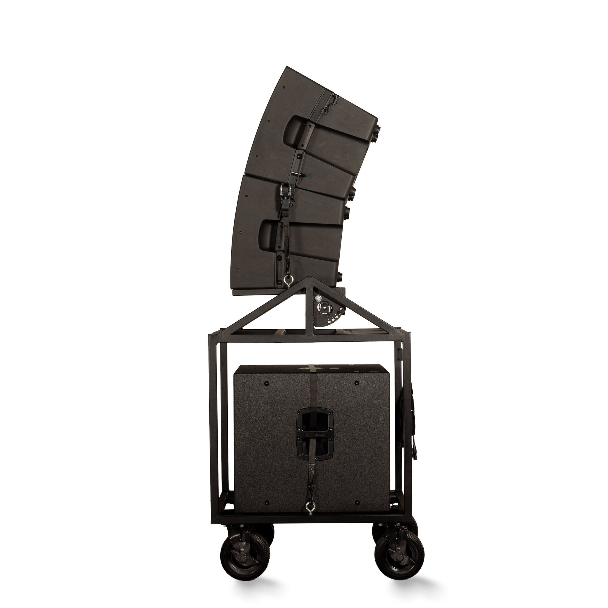 Performance Carts Adjustable Array Speaker Cart PCS-240 Side with Speakers