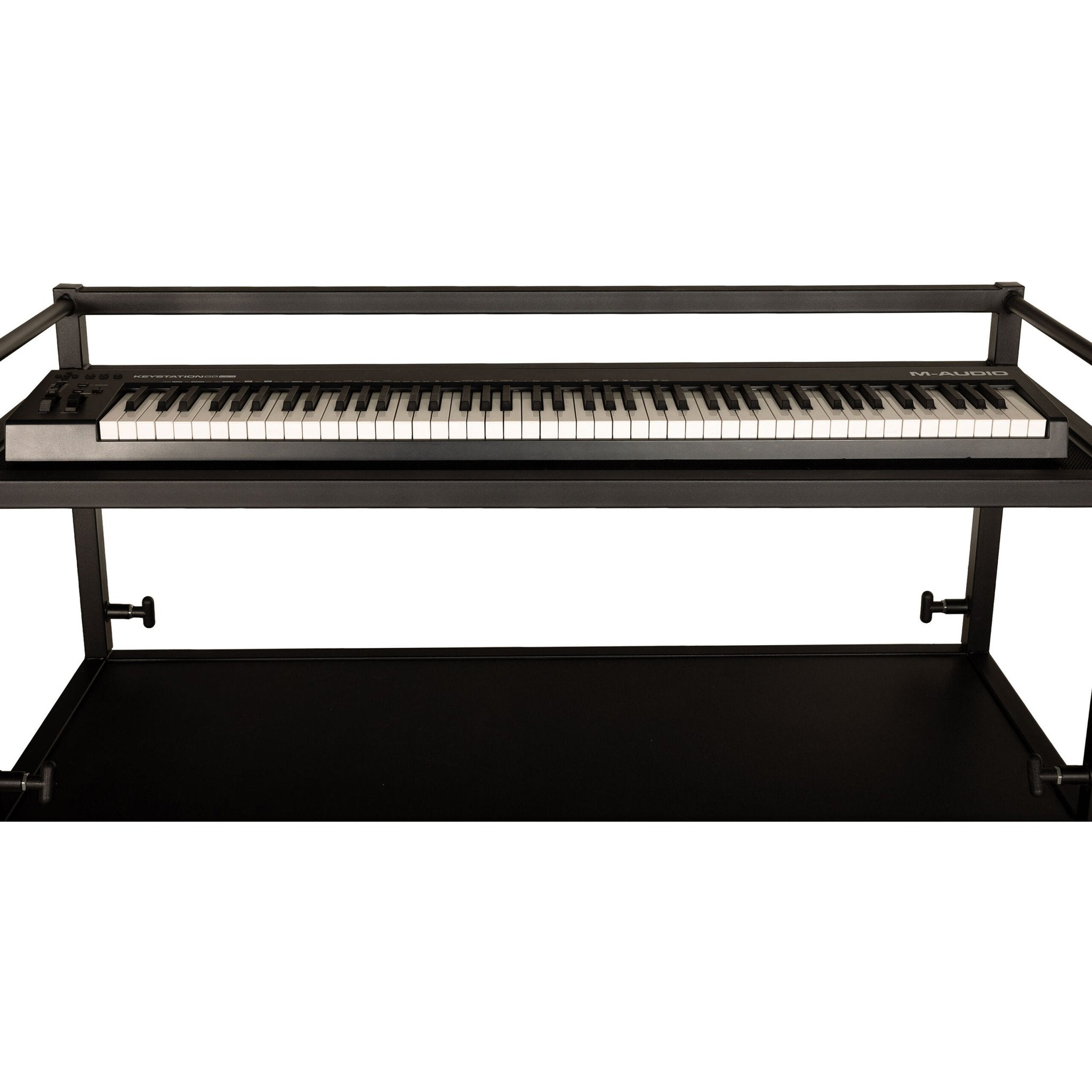 Performance Carts Adjustable-Height Synth Cart PCK-100a with Keyboard Close-Up