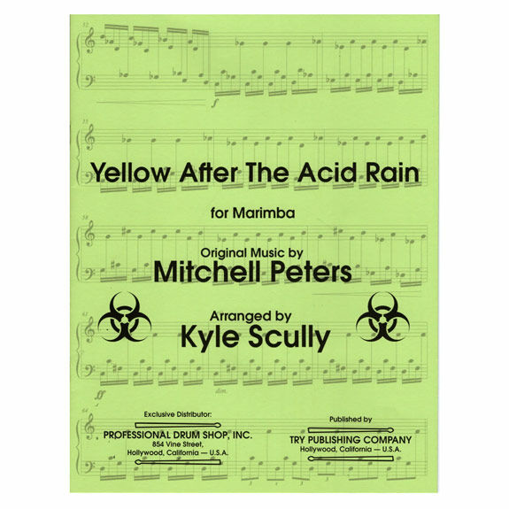 Cover of Yellow After the Acid Rain for marimba, original music by Mitchell Peters, arranged by Kyle Scully