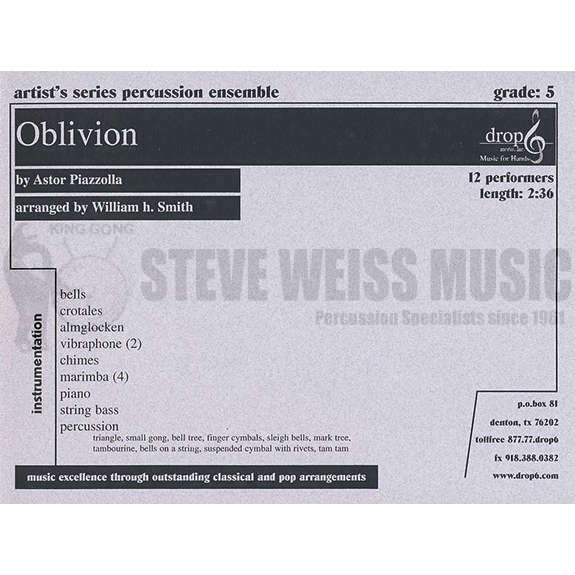 Piazzolla-Oblivion arr. Smith (SP)-B/2V/C/Cro./Almgl./4M/P/PN