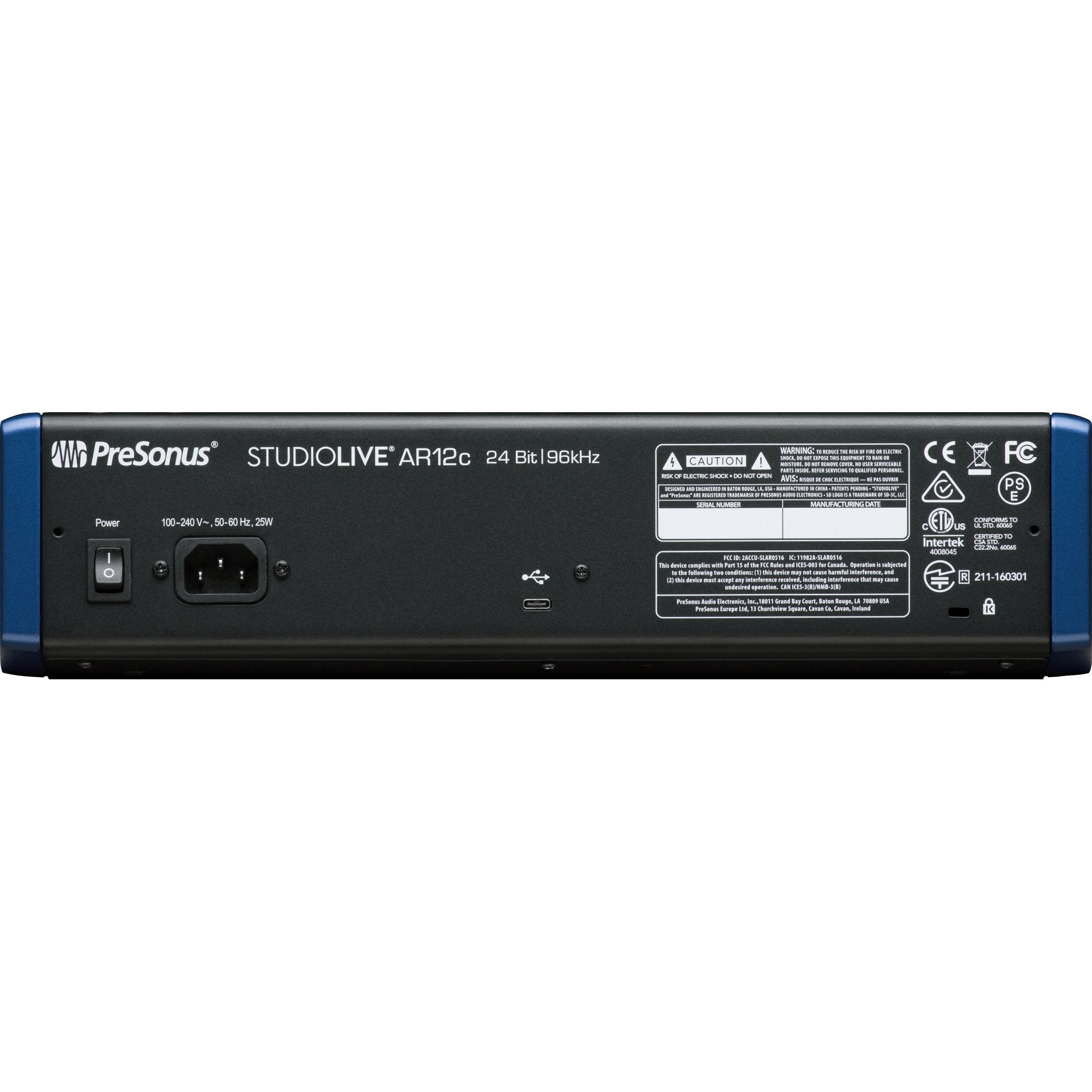 Presonus AR12c StudioLive Analog Mixer Rear Panel