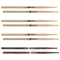 Promark Rebound Balance RBH565AW 5A Acorn Tip Drumsticks - 4 pack (3 Hickory and 1 Firegrain) - Image 2