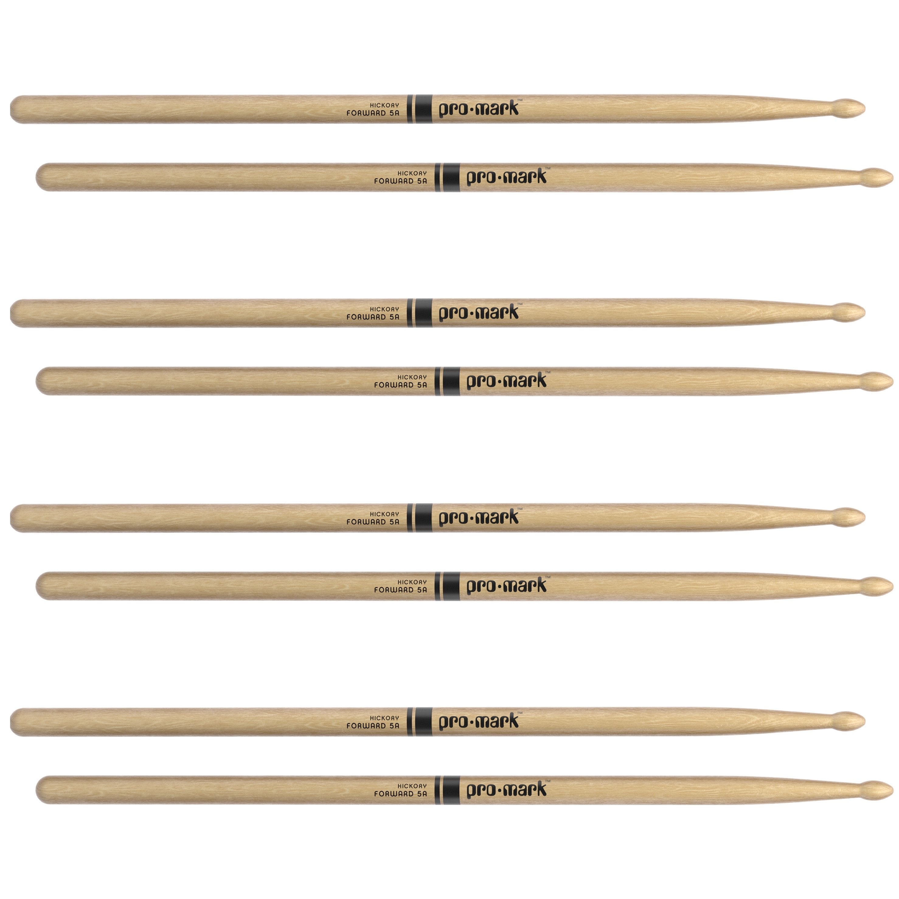 Promark TX5AW Classic Forward 5A Wood Tip Drumsticks - 4 Pack - Image 2
