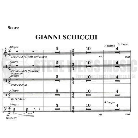 Puccini-Gianni Schicchi (TIMP/PERC SCORE ONLY, ed. by T. Dimond)