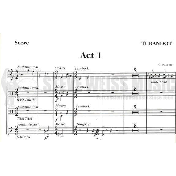 Puccini-Turandot (Perc./Timp. parts ed. by T. Dimond)