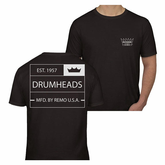 Small - Remo Classic Crown T-Shirt Black - White Logo