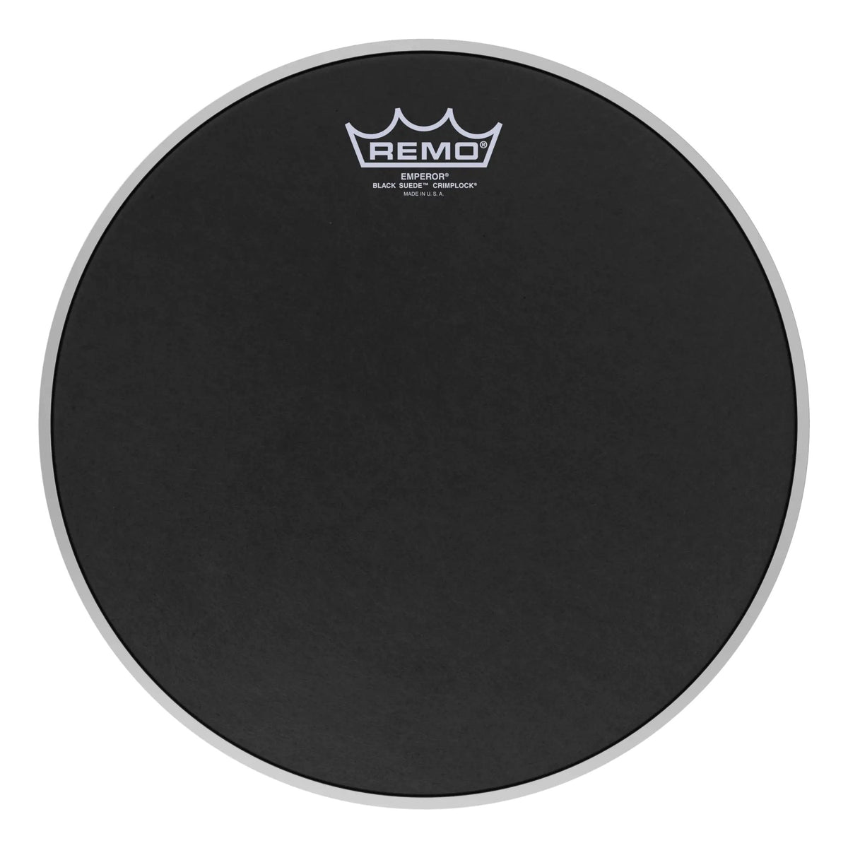 Remo Emperor Black Suede Crimplock Marching Tenor Drumhead - 12"
