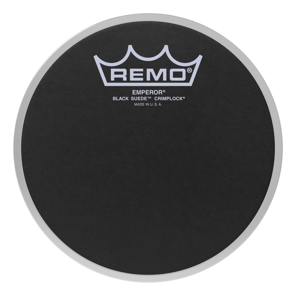Remo Emperor Black Suede Crimplock Marching Tenor Drumhead - 6"