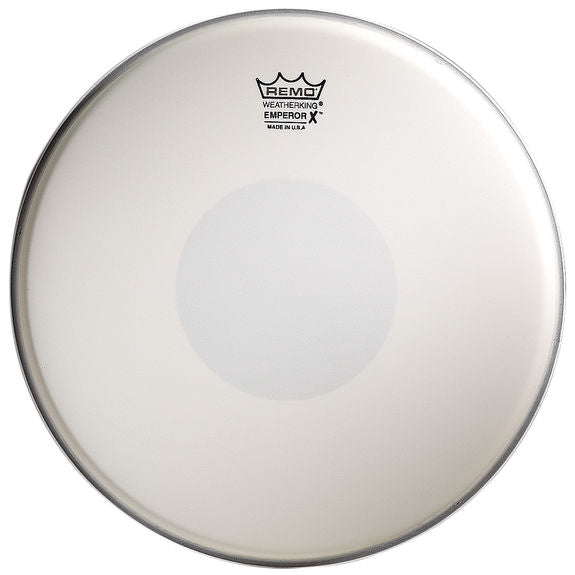 10" Remo Emperor X Coated with Black Dot on Bottom Snare Drumhead