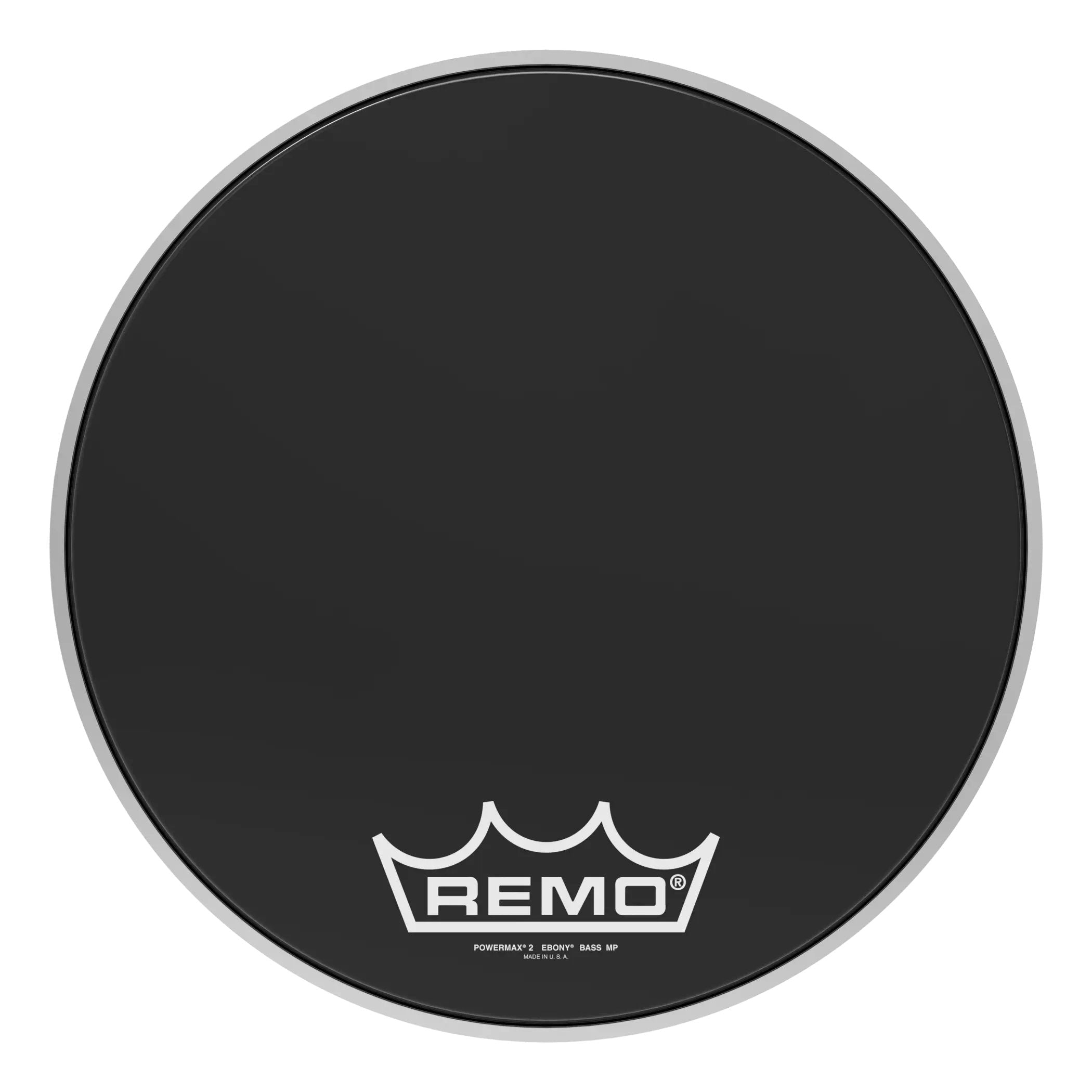 Remo Powermax 2 Ebony Crimplock Marching Bass Drumhead - 16"