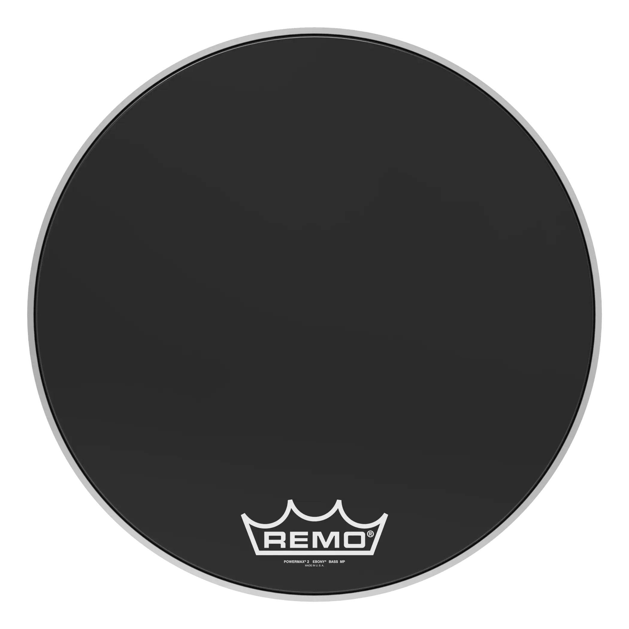 Remo Powermax 2 Ebony Crimplock Marching Bass Drumhead - 22"