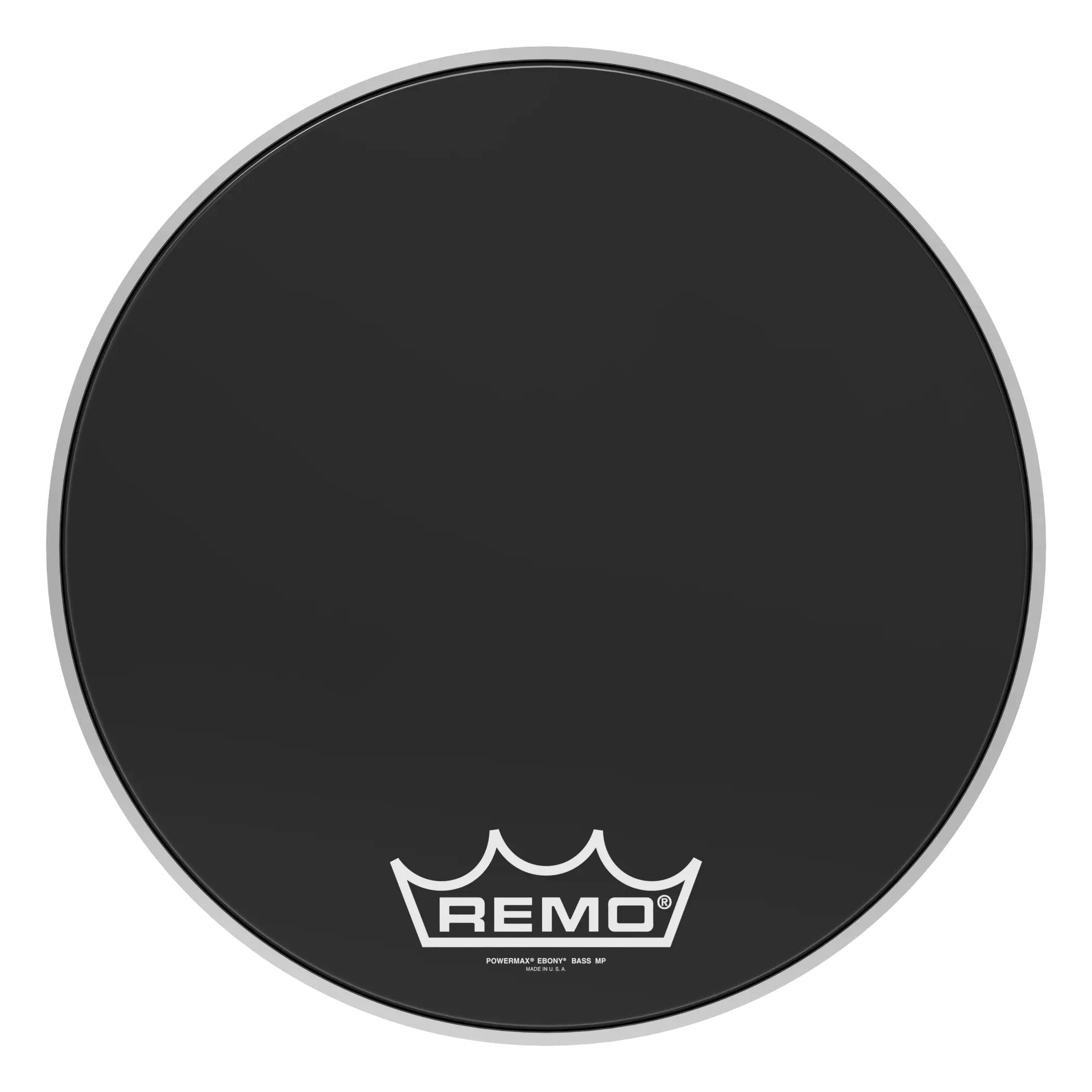 Remo Powermax Ebony Crimplock Marching Bass Drumhead - 18"