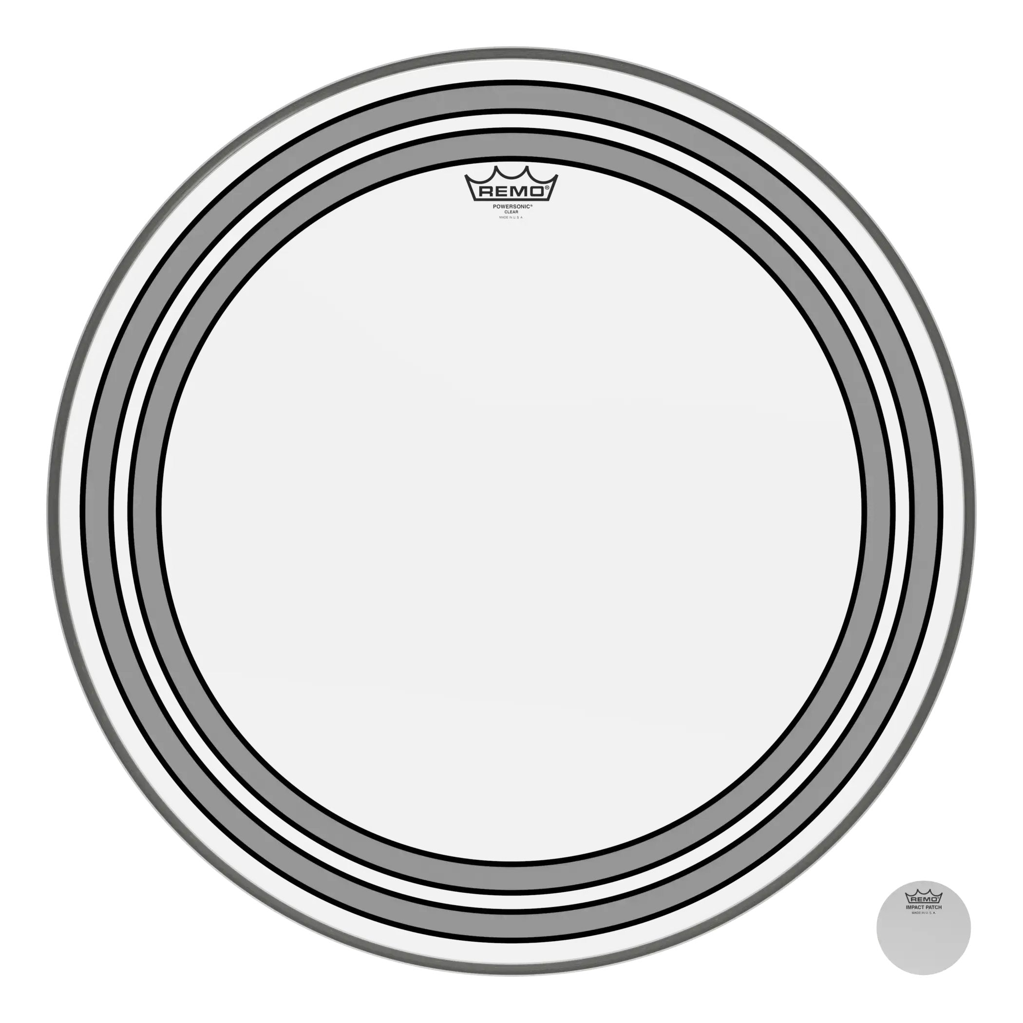 Remo Powersonic Clear Bass Drumhead - 24"