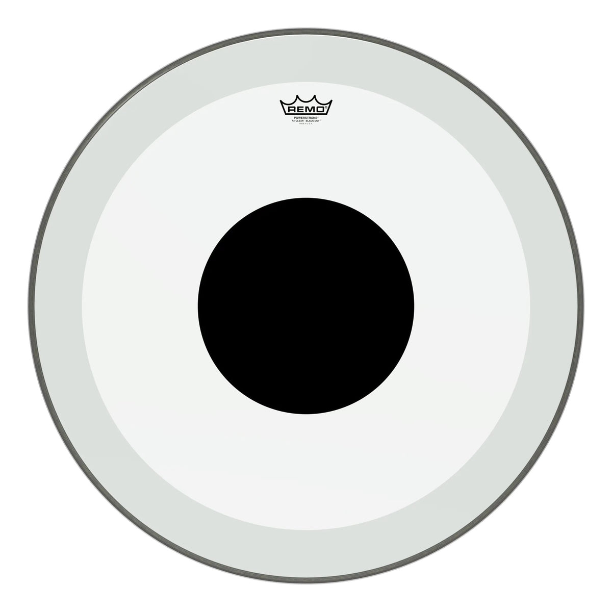 Remo Powerstroke P3 Clear Black Dot Bass Drumhead - Top Black Dot - 26"