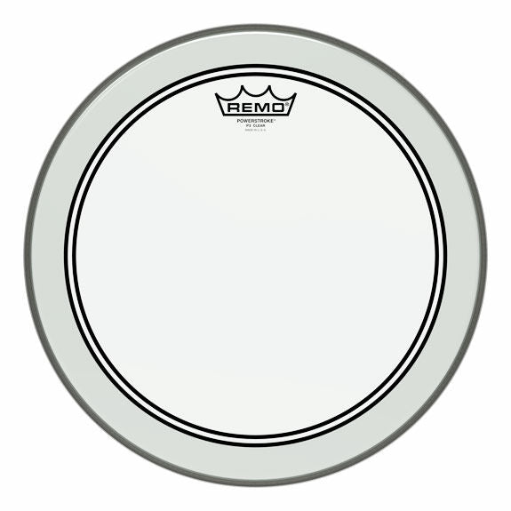 10" Remo Powerstroke 3 Clear with Clear Dot