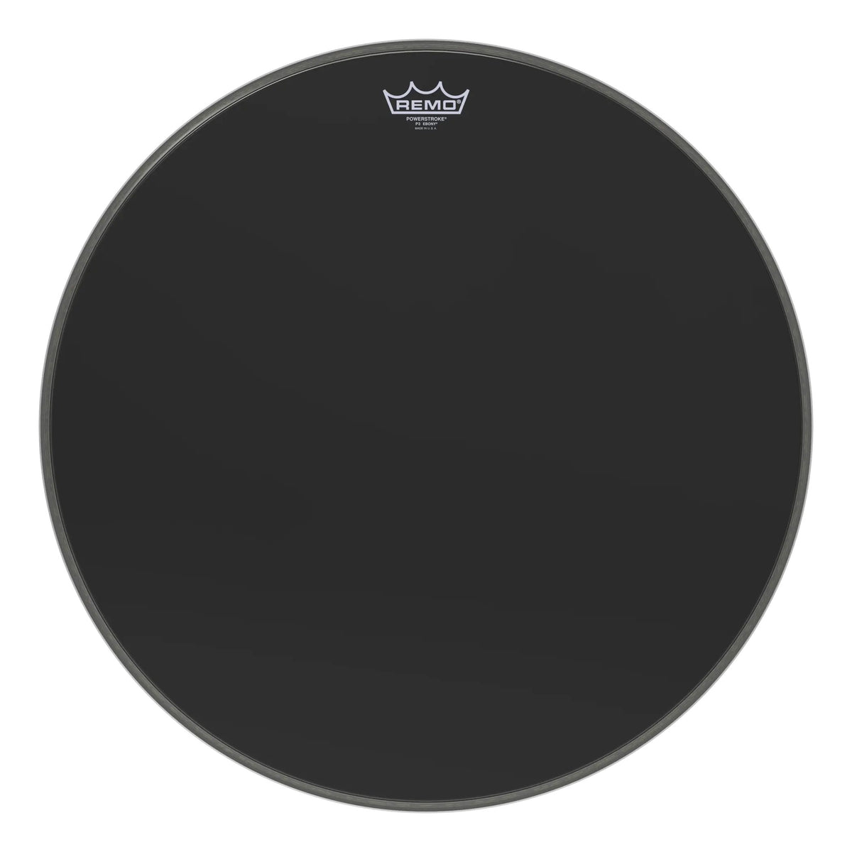 Remo Powerstroke P3 Ebony Bass Drumhead - 5" Black DynamO - 22"