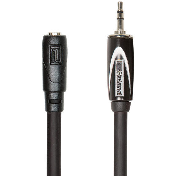 Roland Black Series Headphone Extension Cable - 1/8" TRS Male to Female - 25ft