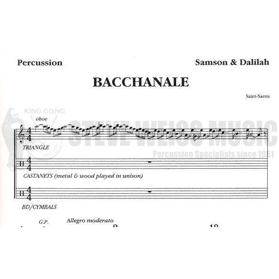 Saint-Saens-Samson & Delilah Bacchanale (Perc./Timp. parts ed. b