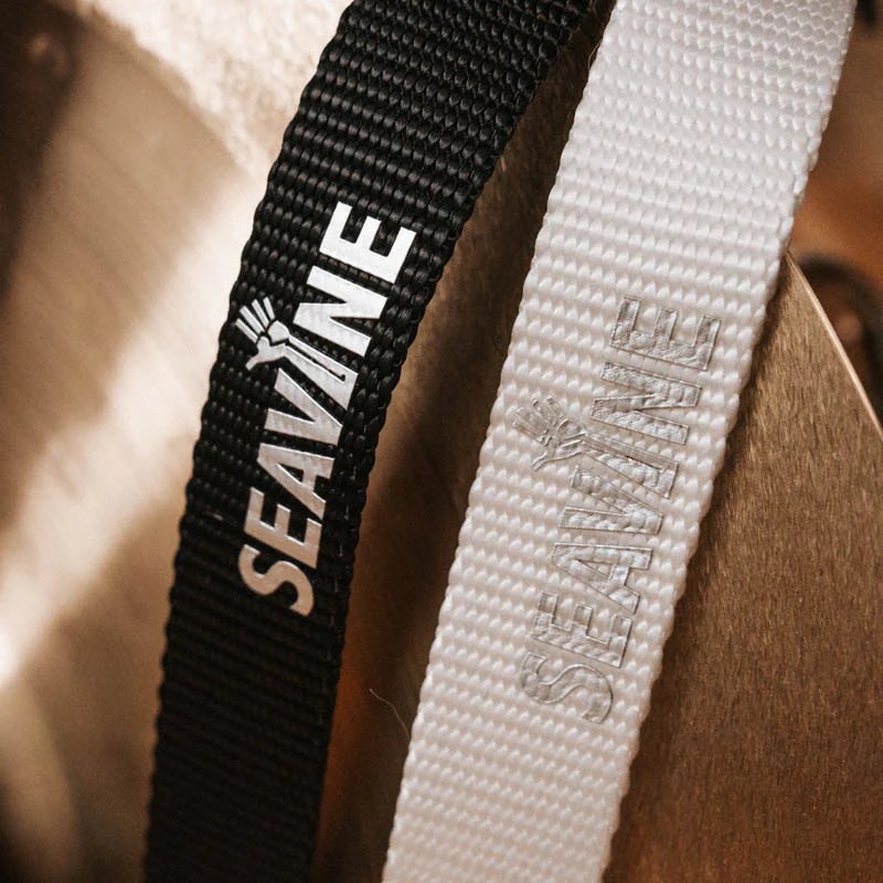 Seavine Black Cymbal Straps Logo Close-Up