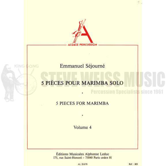 Sejourne-5 Pieces Pour Marimba Solo-M
