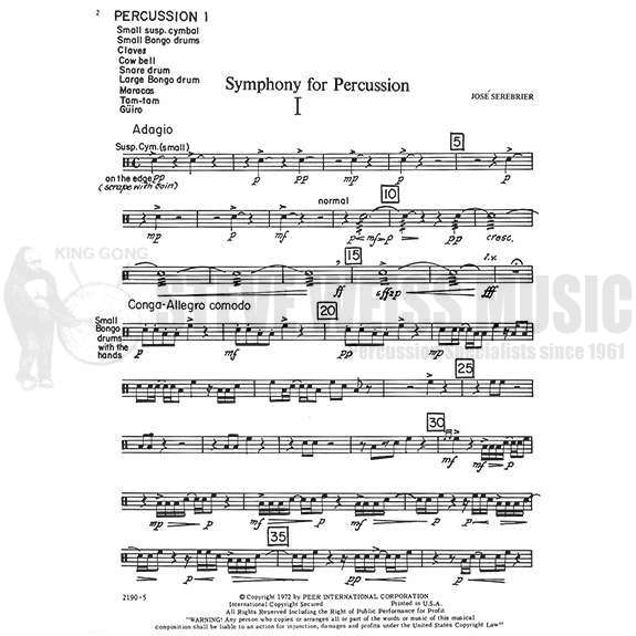 Serebrier-Symphony for Perc(P)-P/2X/V/DS/4T