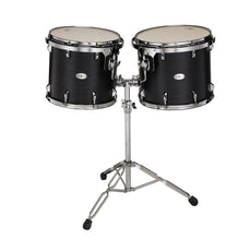 Set of 2 Black Swamp Concert Toms with Stand - 15"/16" - Concert Black - Image 1