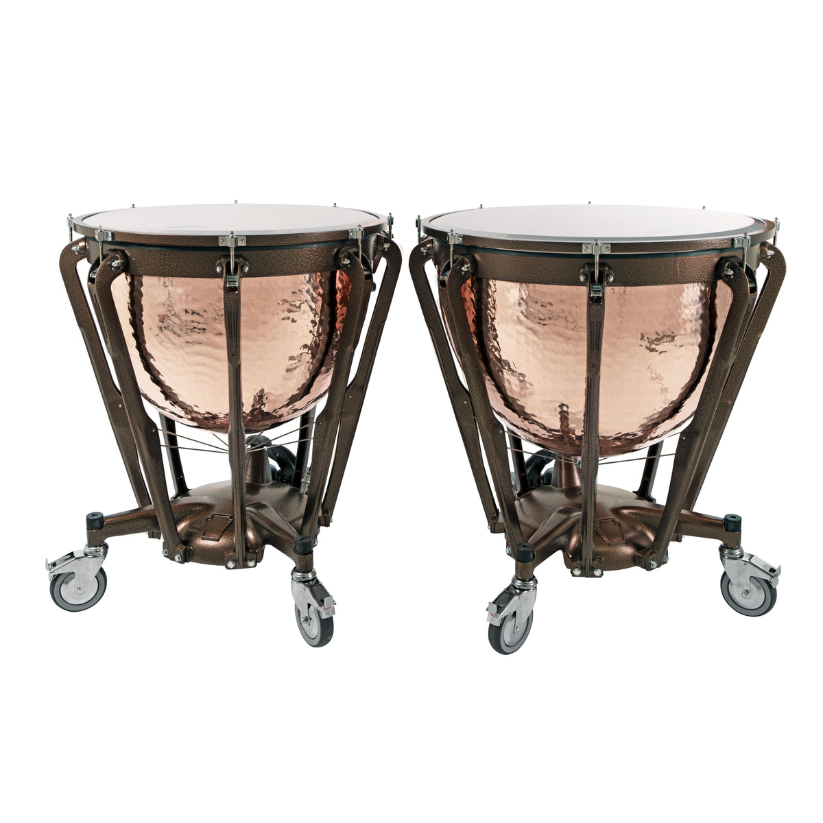 Set of 2 Ludwig Professional Series Hammered Copper Timpani with Gauges - 26"/29" - Image 2