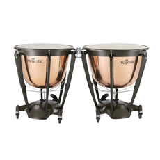 Set of 2 Majestic Symphonic Series Hammered Copper Timpani with Cambered Bowls - 26"/29" - Image 1