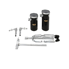 Set of 2 Pearl Rocket Toms with T895 Double Tom Stand - 12"/15" - Piano Black