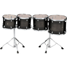 Set of 4 Tama Double-headed Concert Toms with Stands - 12"/13"/14"/16" - Transparent Black Burst