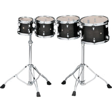 Set of 4 Tama Double-headed Concert Toms with Stands - 6"/8"/10"/12" - Transparent Black Burst