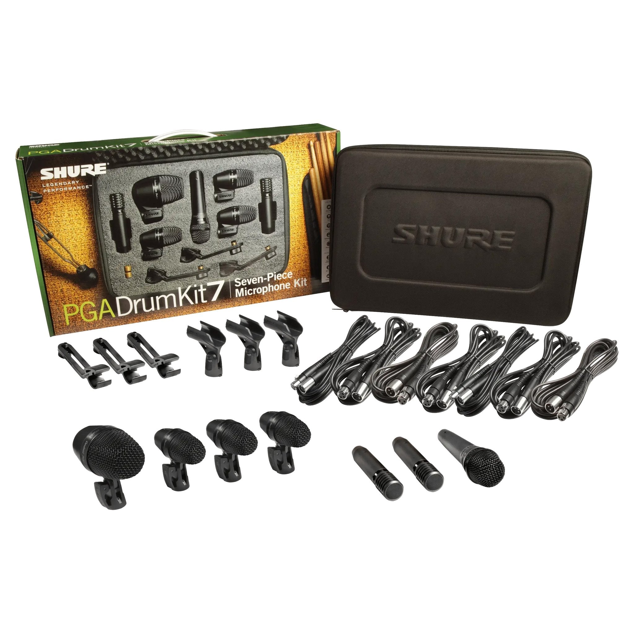 Shure Drumkit 7pc Mic Pack with cables clips and case