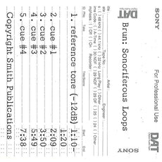 Soniferous Loops accompaniment DAT Tape by Herbert Brun
