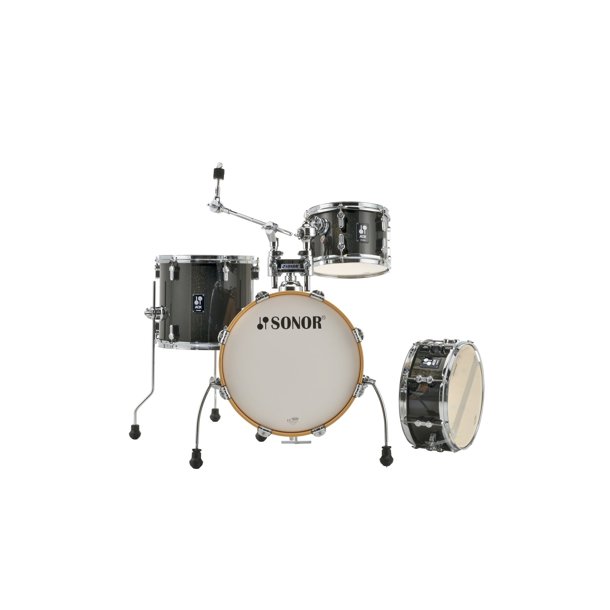 Sonor AQX Jungle Set Black Midnight Sparkle With Snare Drum