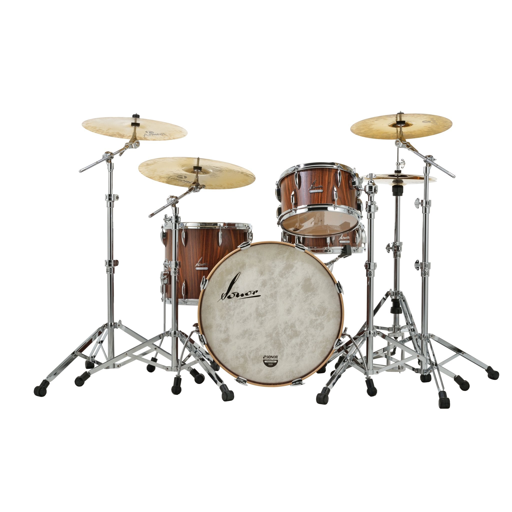Sonor Vintage Series 22" 3pc Shell Pack - RSG Rosewood Semi Gloss Audience View