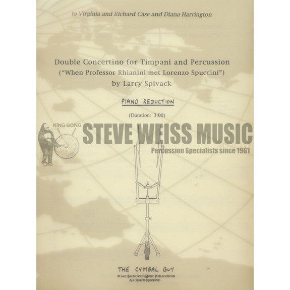 Spivack-Double Concertino for Timp/Perc (PIANO REDUCTION W/SOLO PART)-X/4T/P/PN