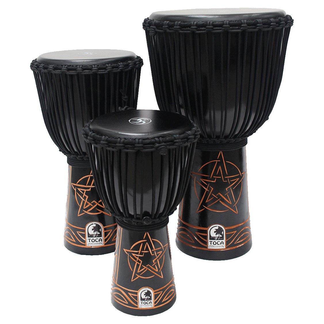 Sully Erna Black Mamba Wood Rope Tuned Djembes 8" 10" and 12"