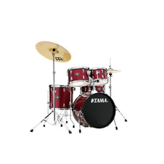 Tama Imperialstar 5-piece Drum Set with Hardware and Meinl HCS Cymbals - 18" Bass Drum - Candy Apple Mist