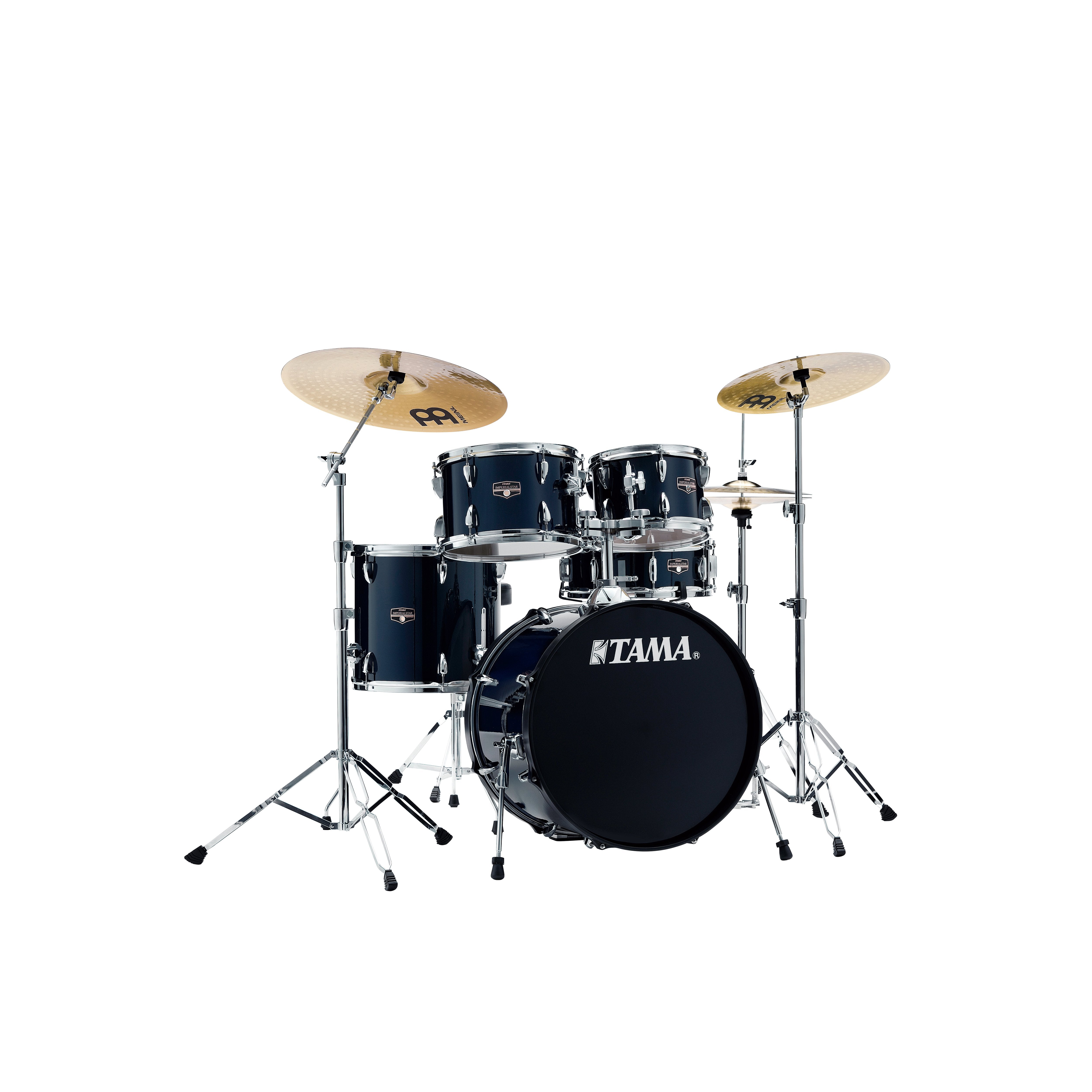 Tama Imperialstar 5-piece Drum Set with Hardware and Meinl HCS Cymbals - 20" Bass Drum - Dark Blue