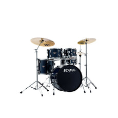 Tama Imperialstar 5-piece Drum Set with Hardware and Meinl HCS Cymbals - 20" Bass Drum - Dark Blue