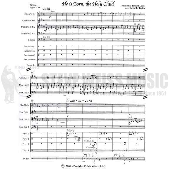 Taylor, D. (arr.)-He is Born, The Holy Child (SP)-B/V/C/X/ 2-4M/4T/P